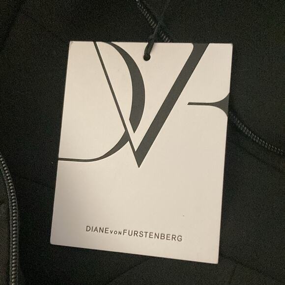 Diane Von Furstenberg DVF Black Katrina Square Neck Line Sheath Dress Size 2 - Picture 9 of 11